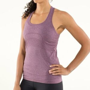 Lululemon Swiftly Tech Racerback Tank Size 8 Purple Heathered Plum Workout Run